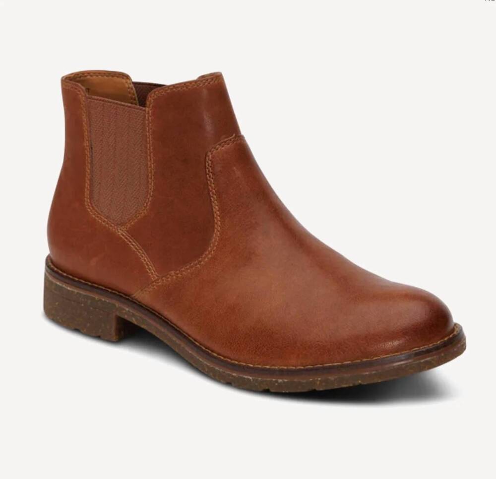 NEW AETREX women's kaylee chelsea boot in cognac